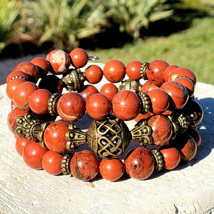 Earthy Red River Jasper with Antiquee Bronze Focals