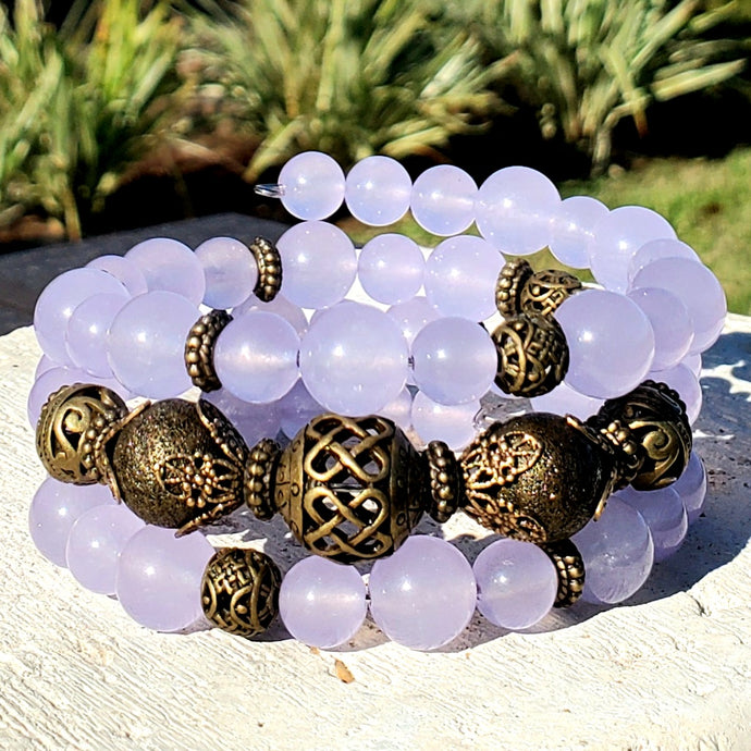 Lavender Jade with Turkish Bronze Focals