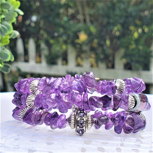 Amethyst Triple~Wrap Bracelet